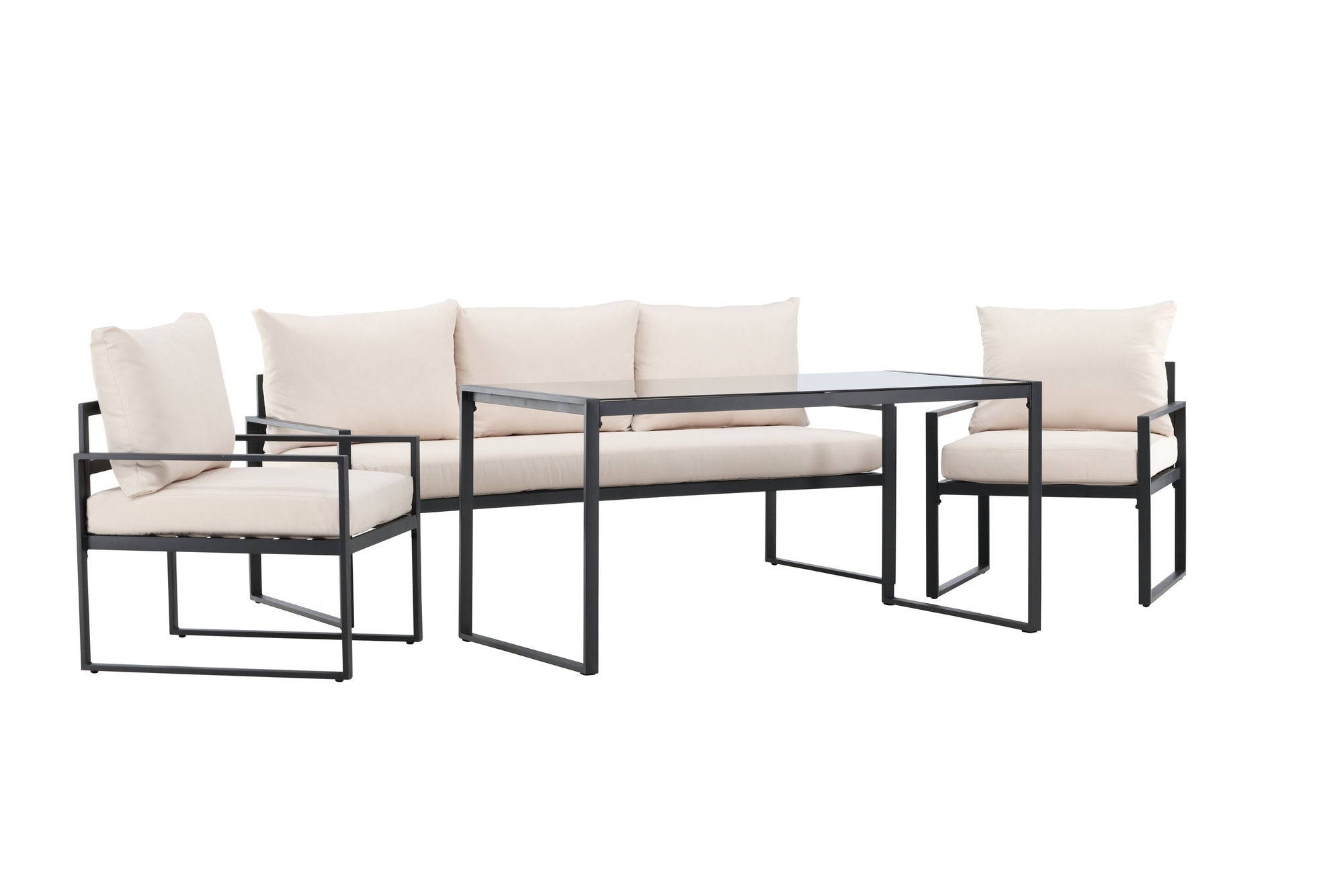 Venture Home Catania Sofa Set - Black/Beige
