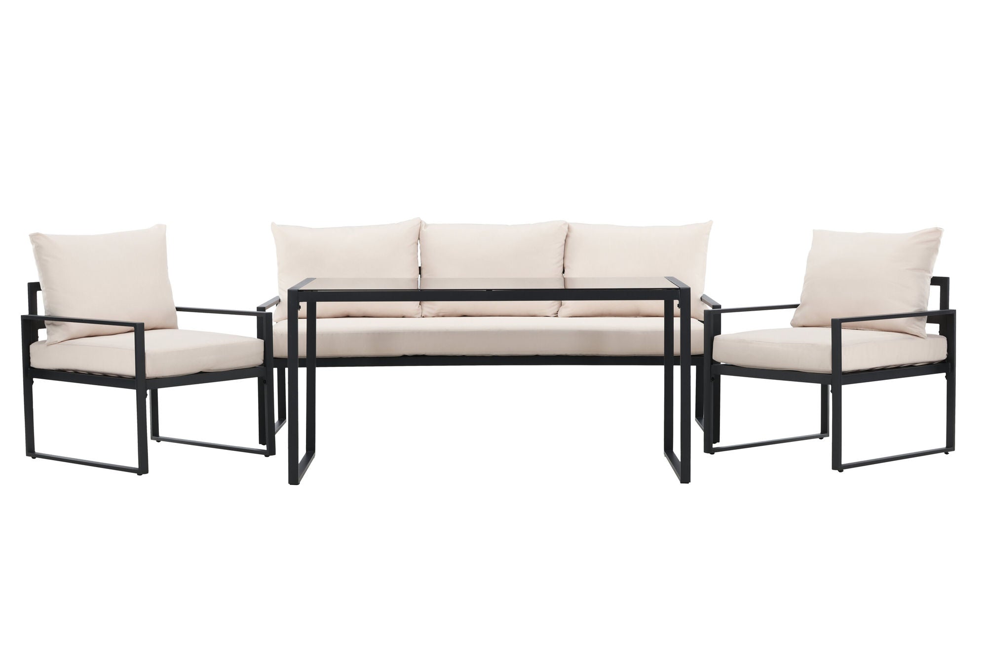 Venture Home Catania Sofa Set - Black/Beige
