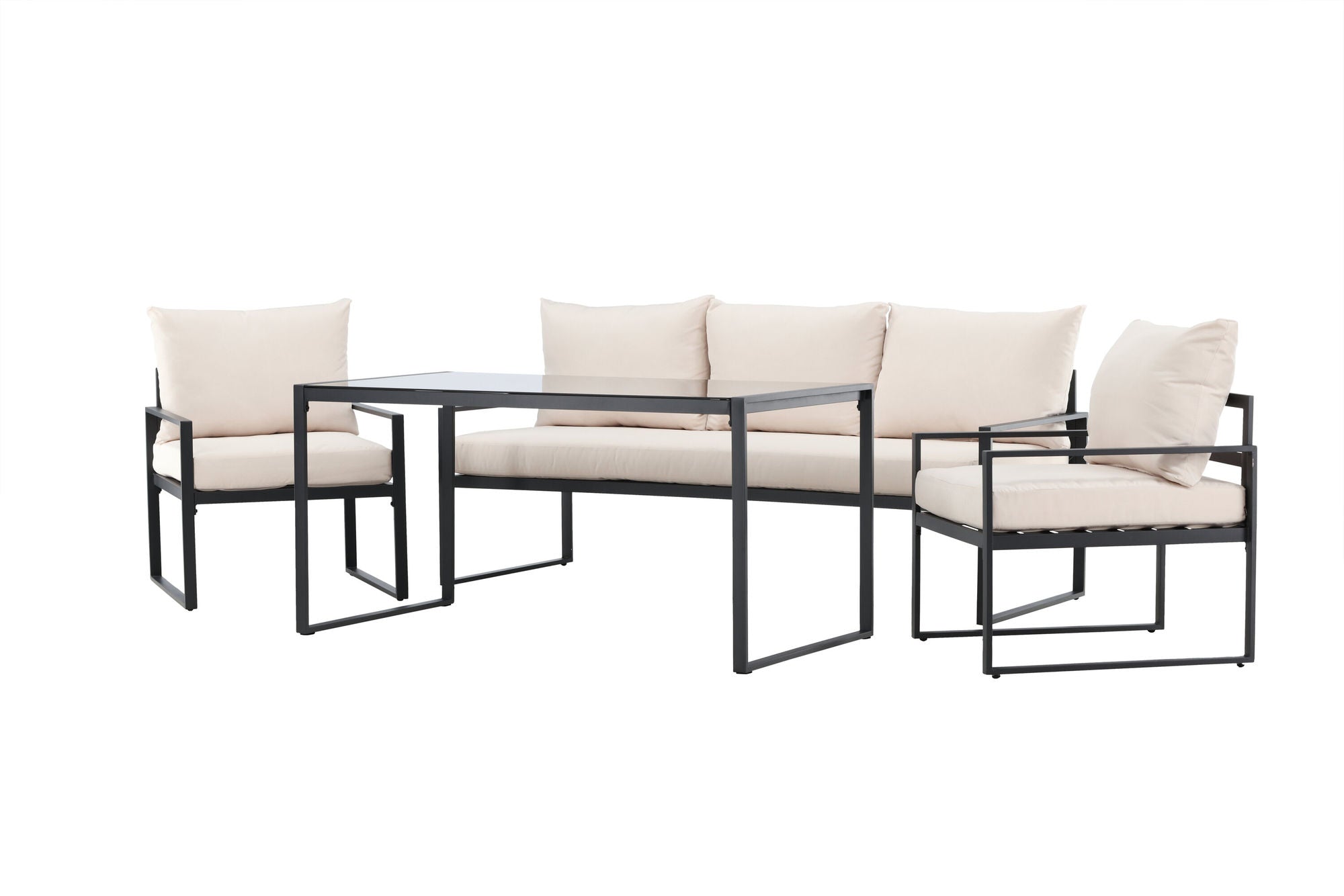 Venture Home Catania Sofa Set - Black/Beige