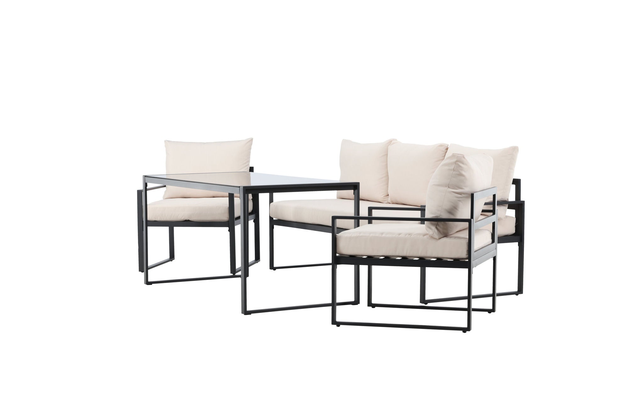 Venture Home Catania Sofa Set - Black/Beige