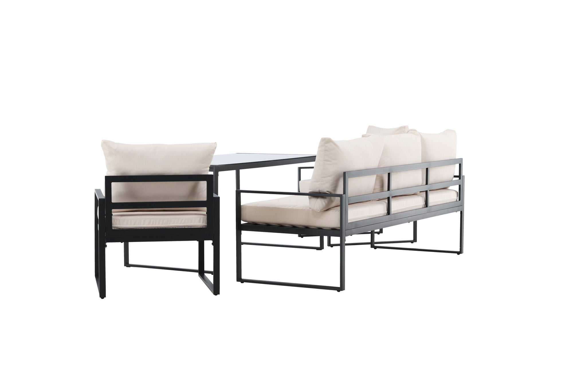 Venture Home Catania Sofa Set - Black/Beige