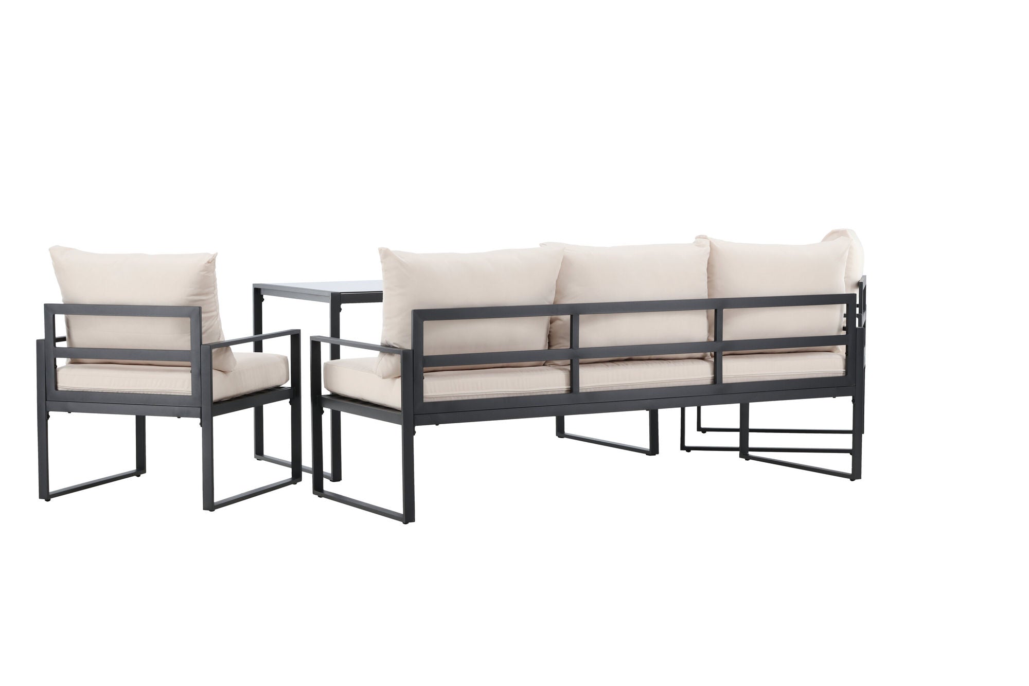 Venture Home Catania Sofa Set - Black/Beige