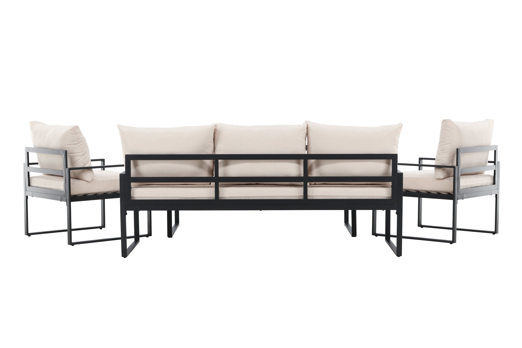 Venture Home Catania Sofa Set - Black/Beige