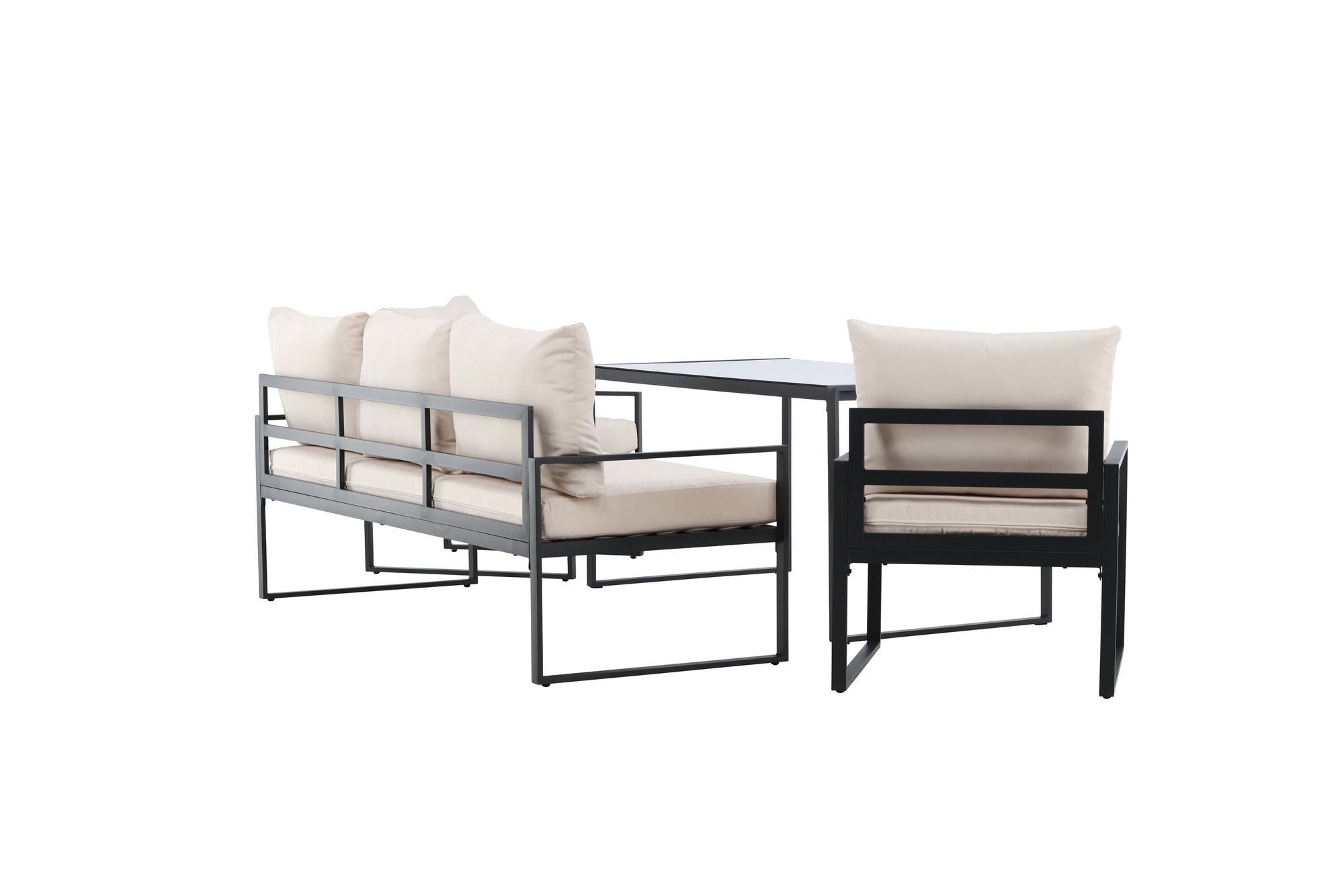 Venture Home Catania Sofa Set - Black/Beige