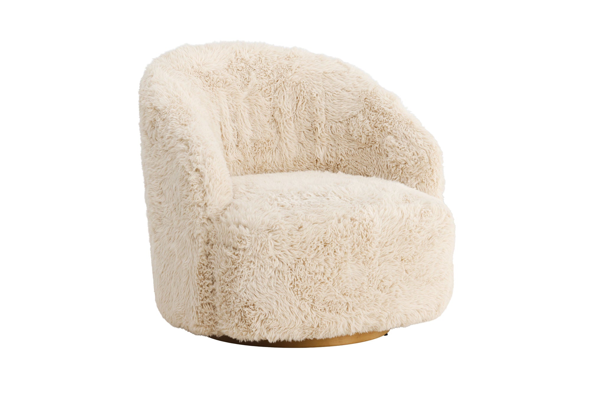 Venture Home Astru Armchair - Metal woodlook/ Beige Fake Fur
