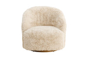 Venture Home Astru Armchair - Metal woodlook/ Beige Fake Fur