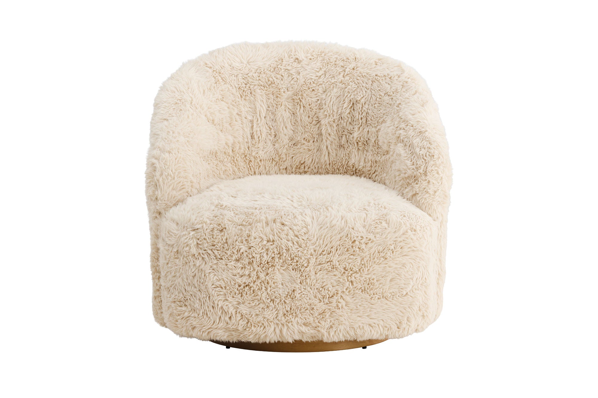Venture Home Astru Armchair - Metal woodlook/ Beige Fake Fur