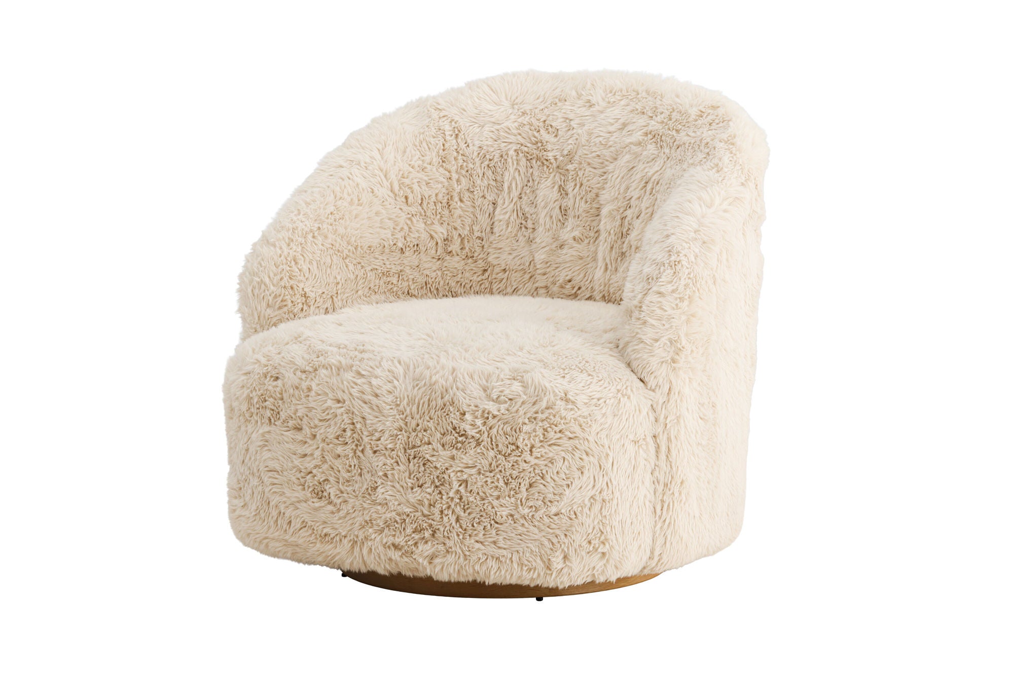 Venture Home Astru Armchair - Metal woodlook/ Beige Fake Fur