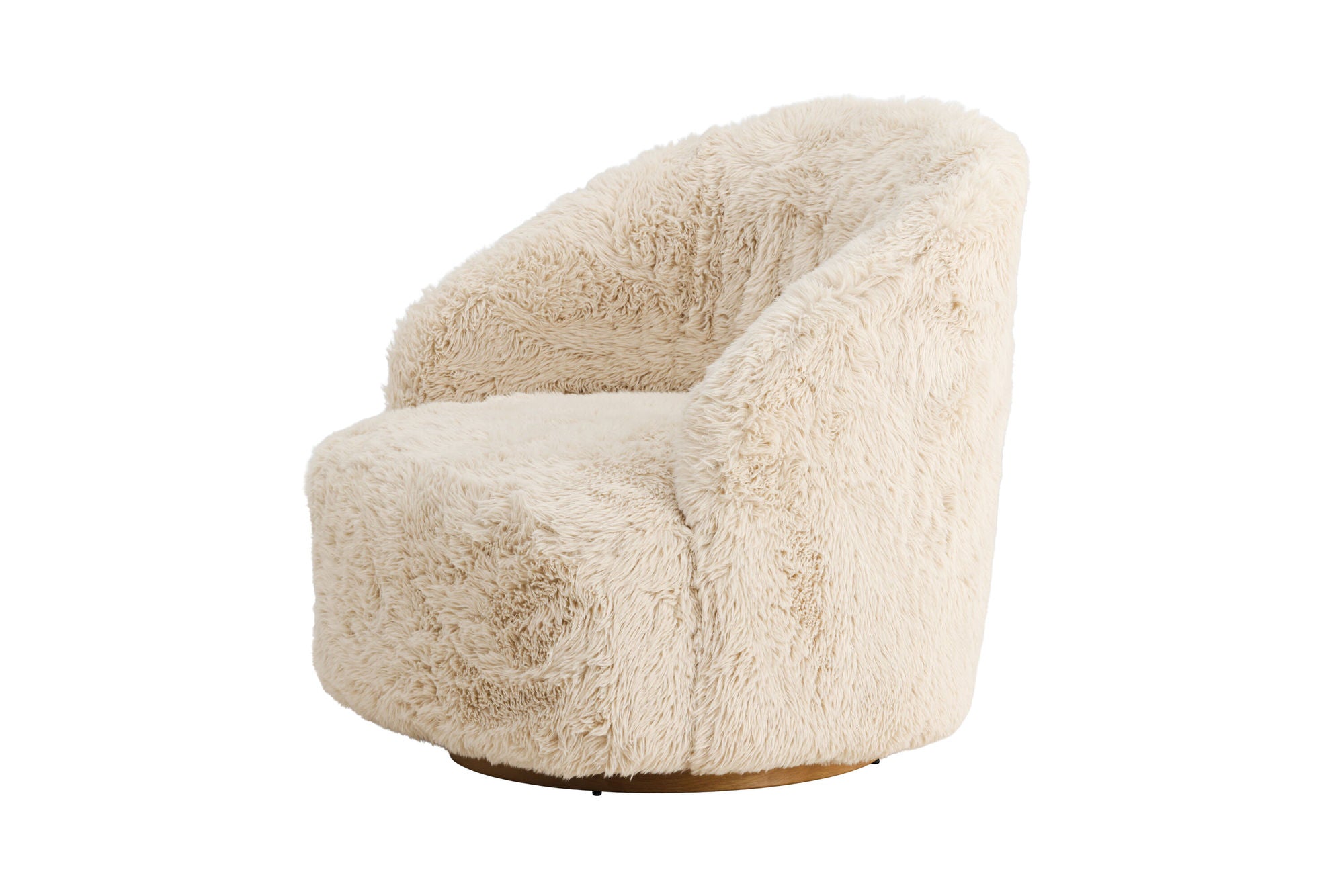 Venture Home Astru Armchair - Metal woodlook/ Beige Fake Fur