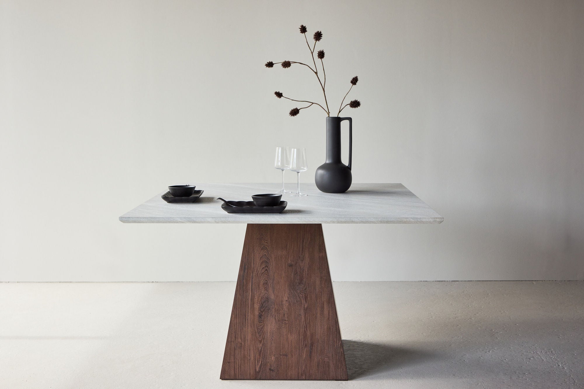 Venture Home Cael Square spisebord 120x120x75 cm - MDF 3D Paper Mocca / Stonelook