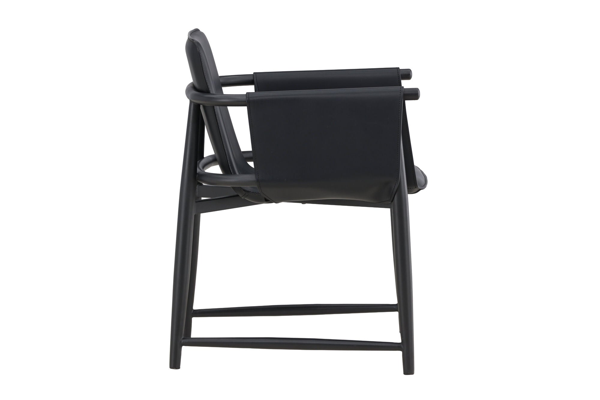 Vind Bjäre Armchair 60x61x78 cm - Metal Frame / Black PU