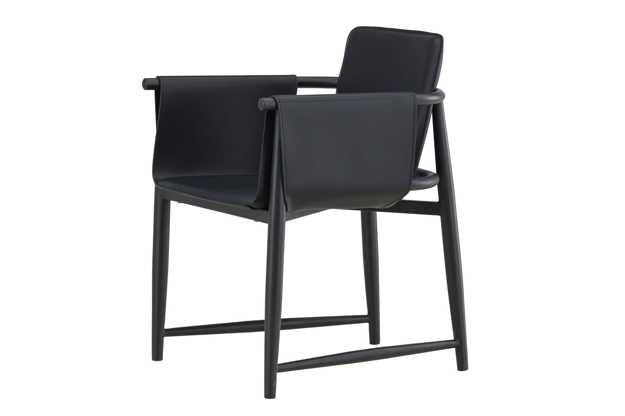 Vind Bjäre Armchair 60x61x78 cm - Metal Frame / Black PU