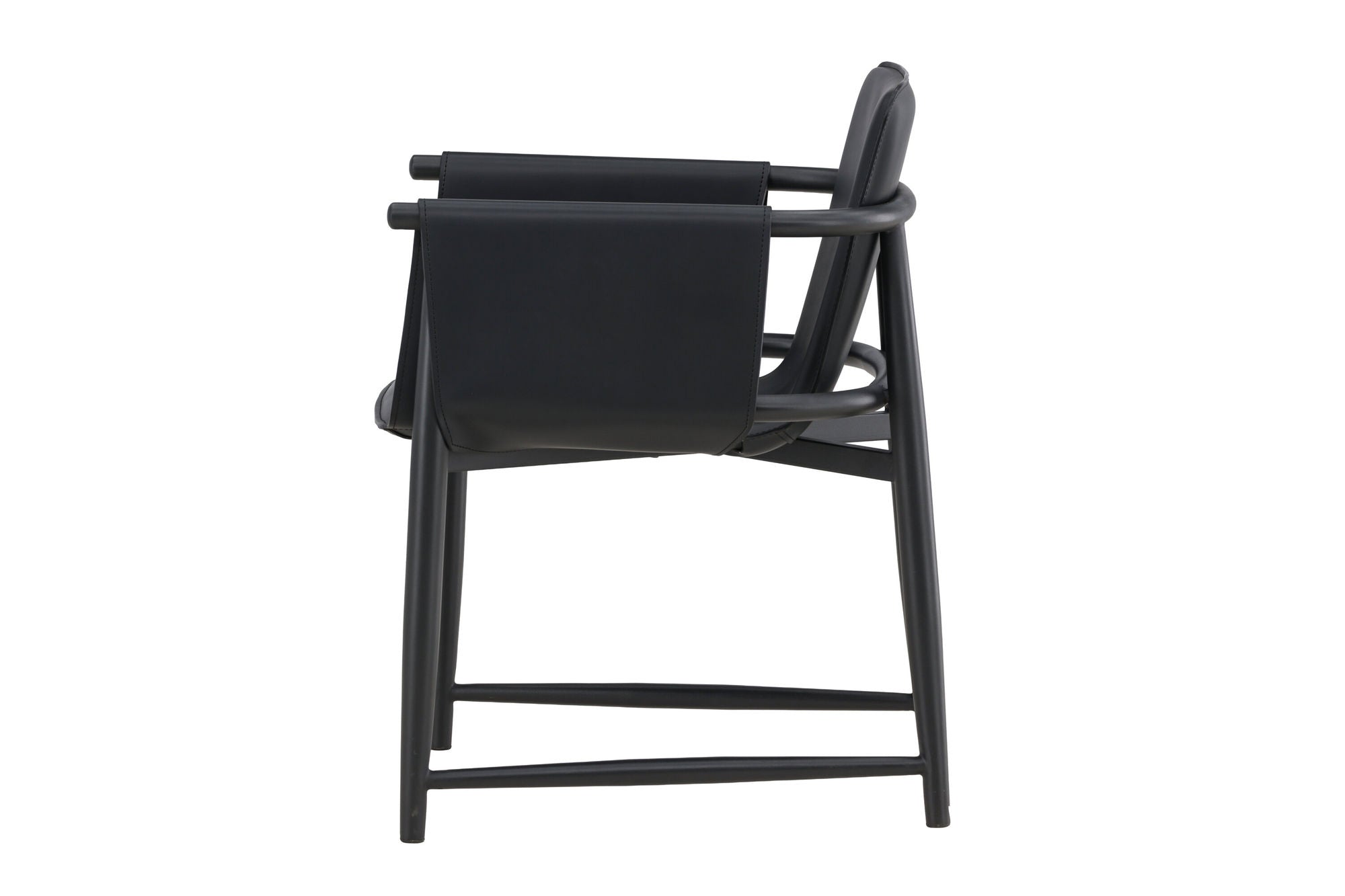 Vind Bjäre Armchair 60x61x78 cm - Metal Frame / Black PU