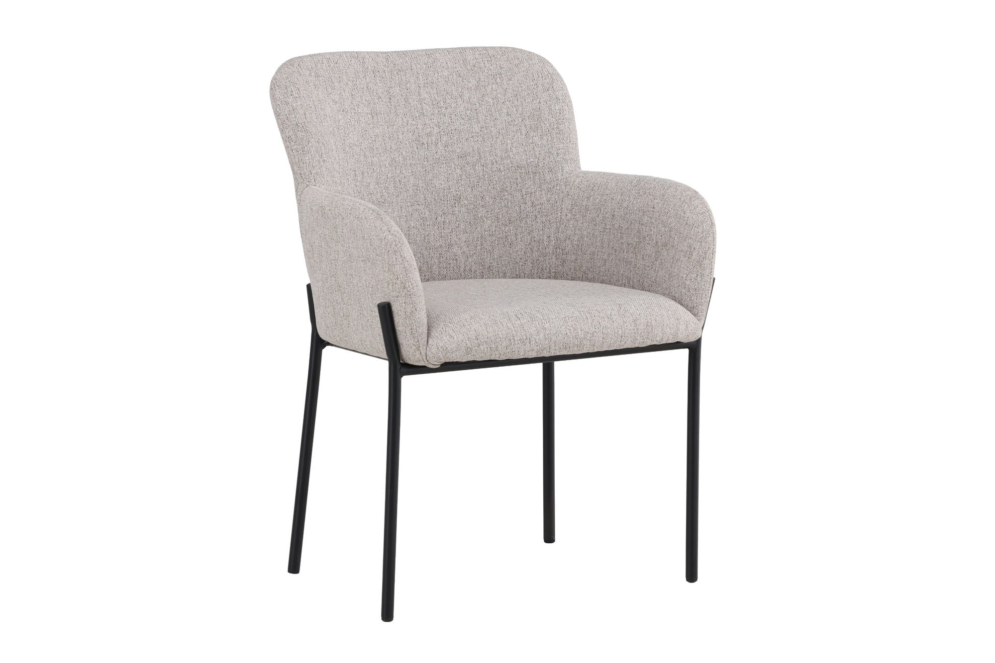 Vind Vätö Spisebordsstol - Black Steel Frame / Beige Fabric