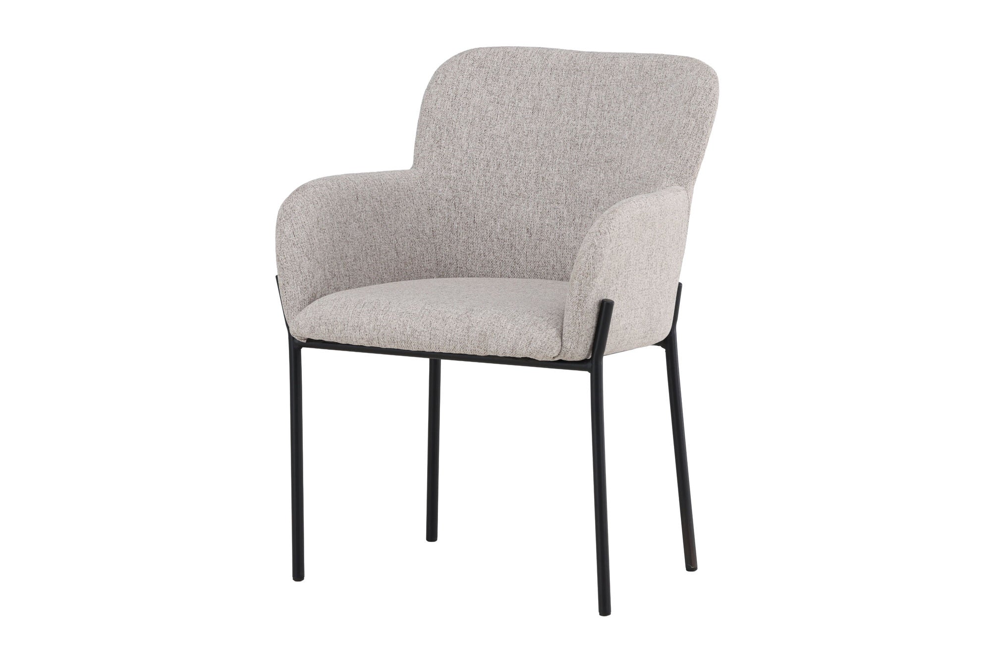 Vind Vätö Spisebordsstol - Black Steel Frame / Beige Fabric