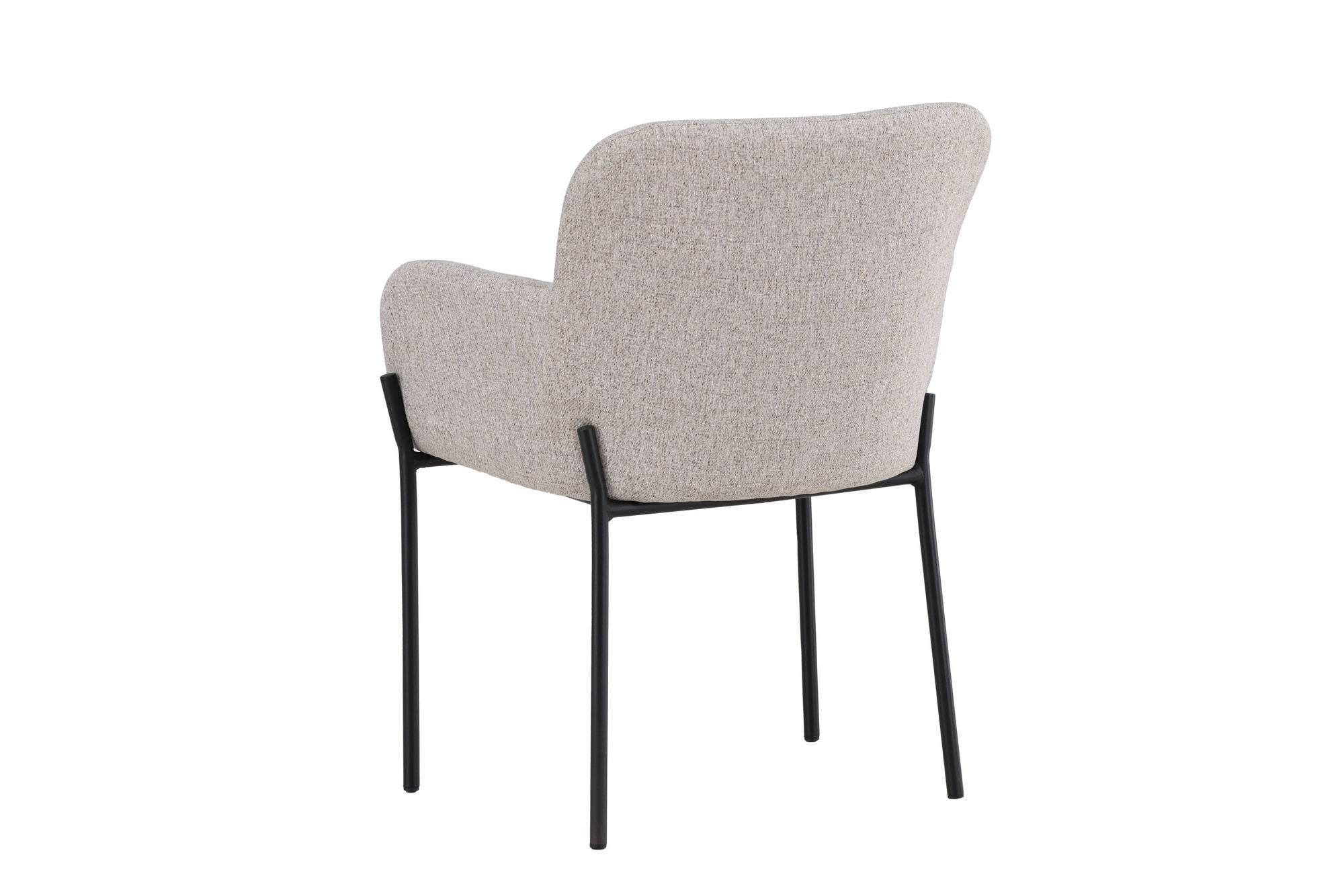 Vind Vätö Spisebordsstol - Black Steel Frame / Beige Fabric