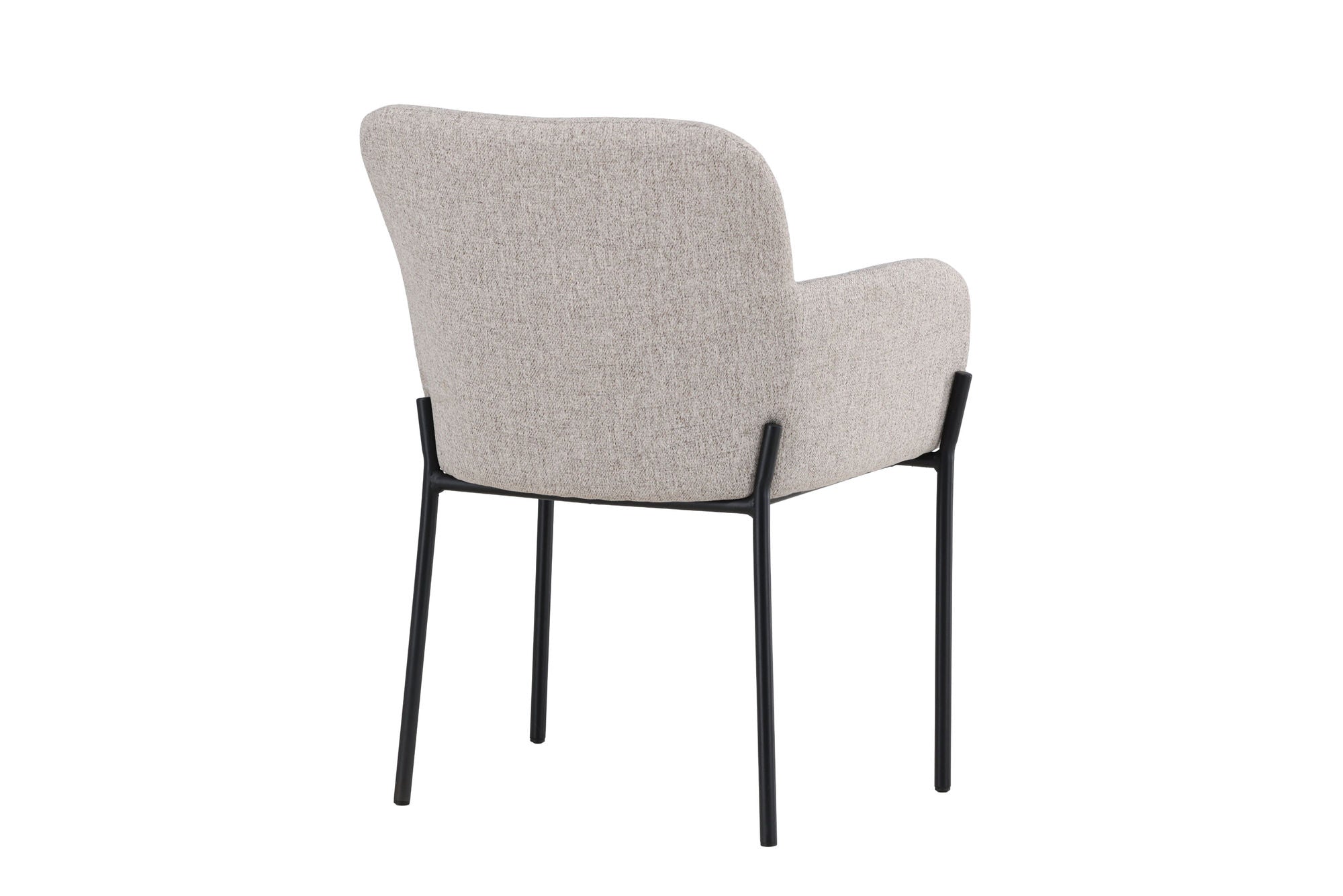 Vind Vätö Spisebordsstol - Black Steel Frame / Beige Fabric