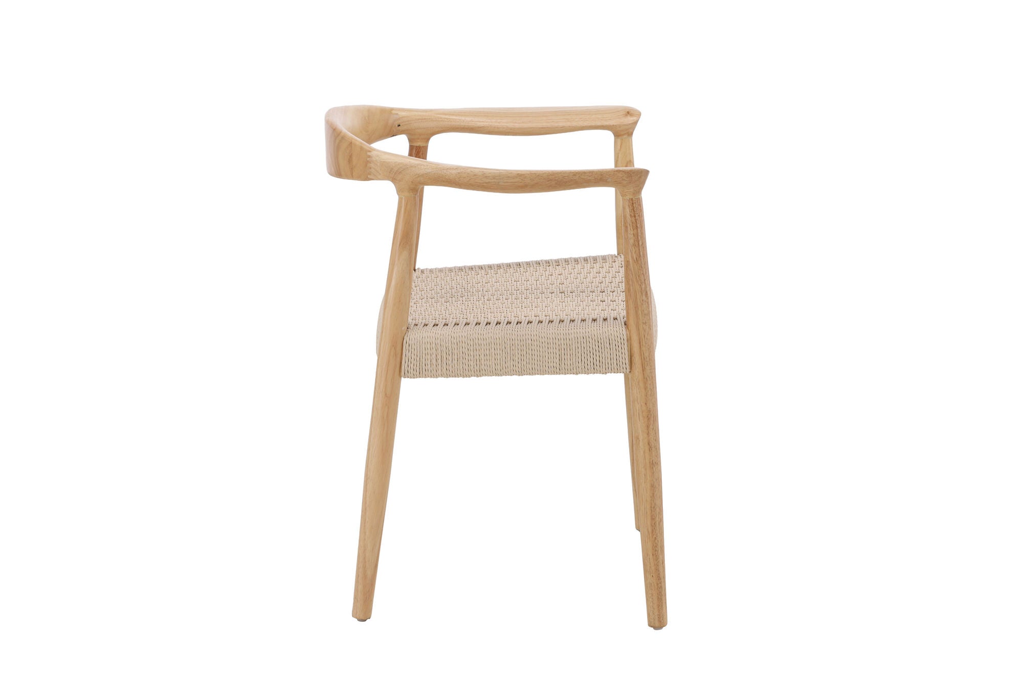 Vind Lovön Spisebordsstol 2-Pack - Rubberwood Frame Whitewash / Beige Rope