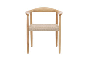Vind Lovön Spisebordsstol 2-Pack - Rubberwood Frame Whitewash / Beige Rope