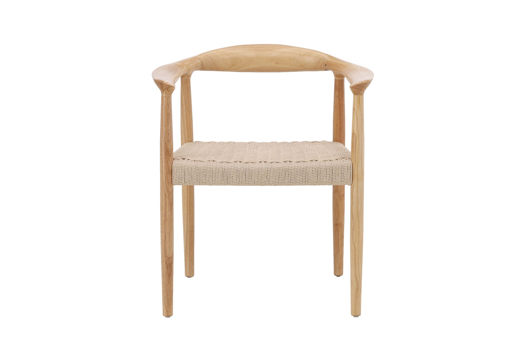 Vind Lovön Spisebordsstol 2-Pack - Rubberwood Frame Whitewash / Beige Rope