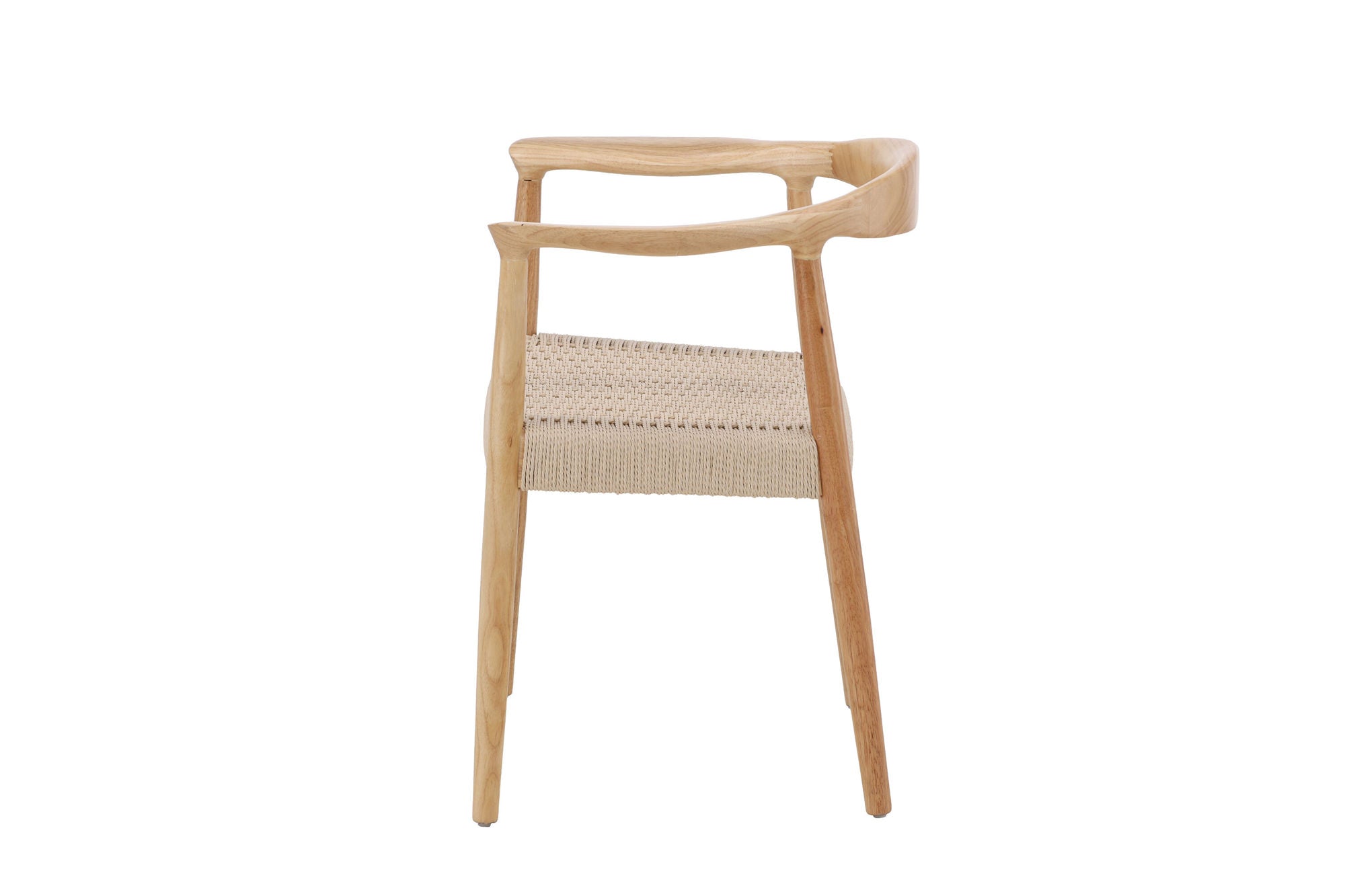 Vind Lovön Spisebordsstol 2-Pack - Rubberwood Frame Whitewash / Beige Rope