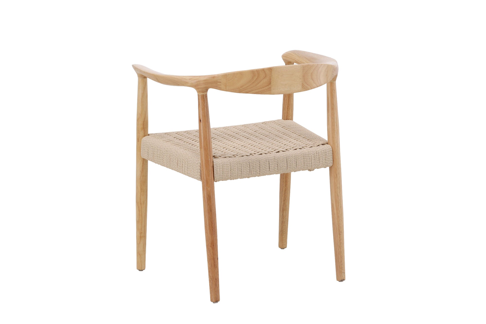 Vind Lovön Spisebordsstol 2-Pack - Rubberwood Frame Whitewash / Beige Rope