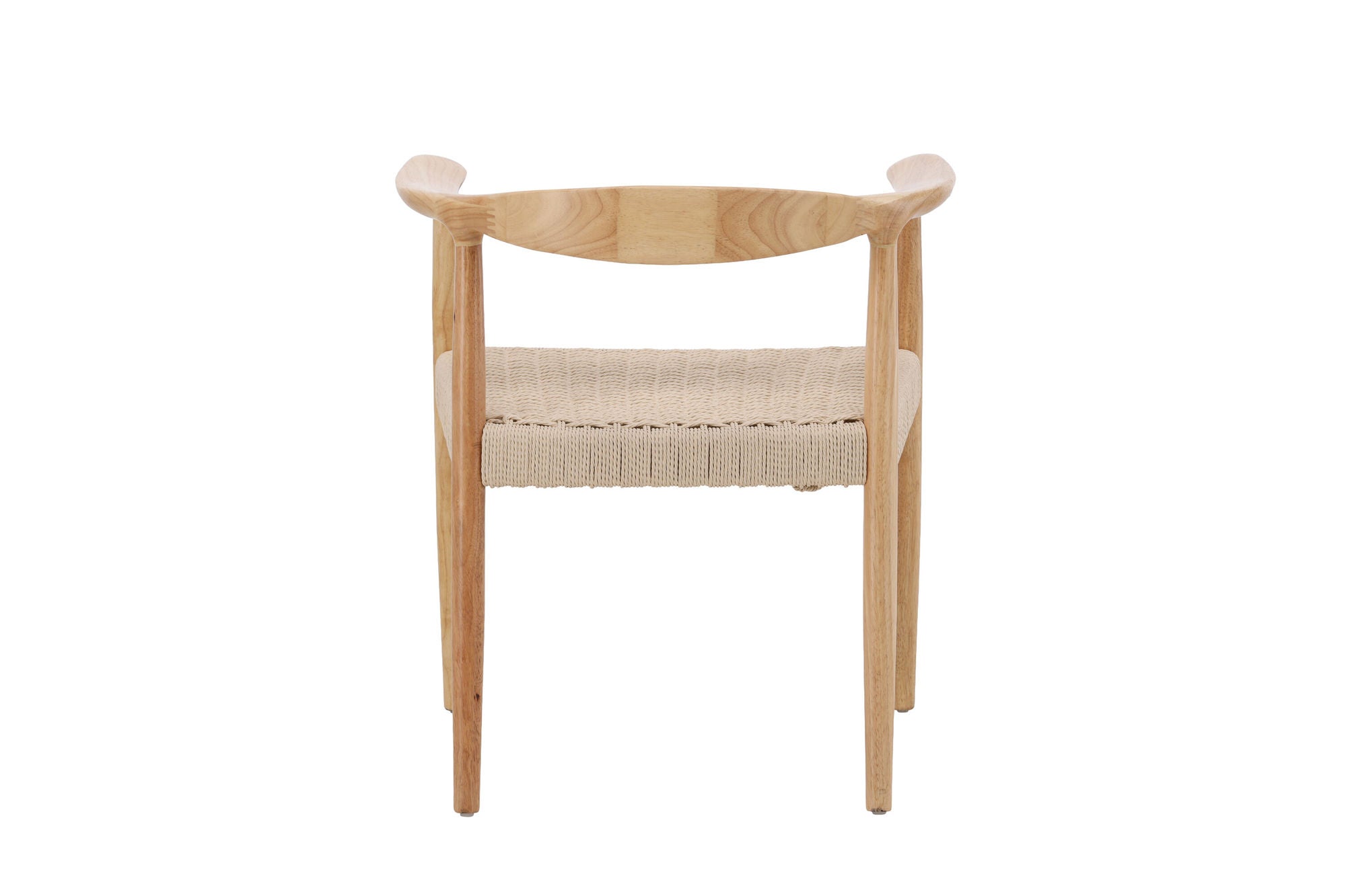 Vind Lovön Spisebordsstol 2-Pack - Rubberwood Frame Whitewash / Beige Rope