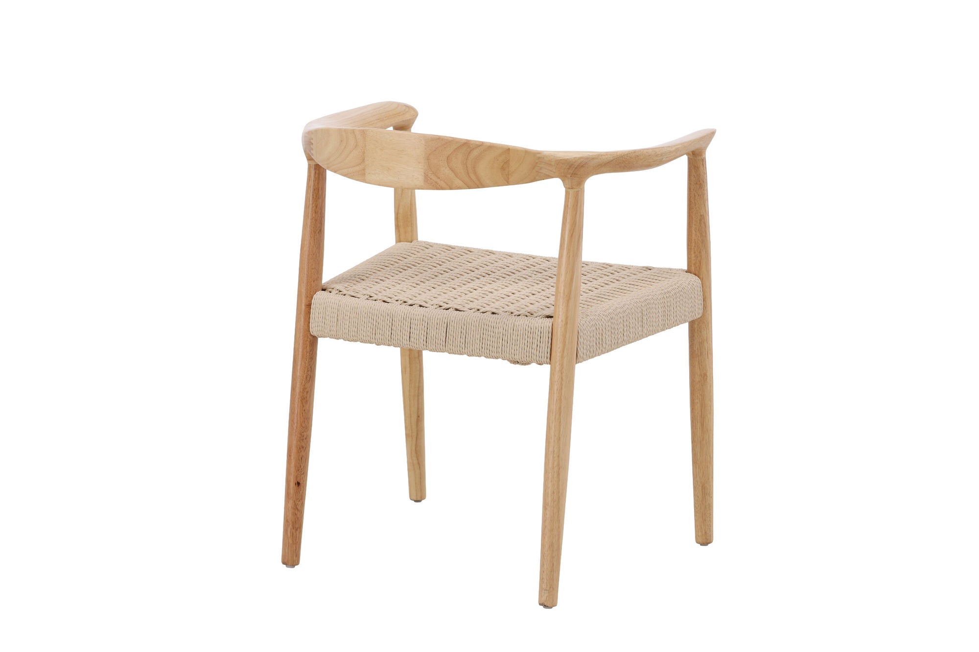 Vind Lovön Spisebordsstol 2-Pack - Rubberwood Frame Whitewash / Beige Rope