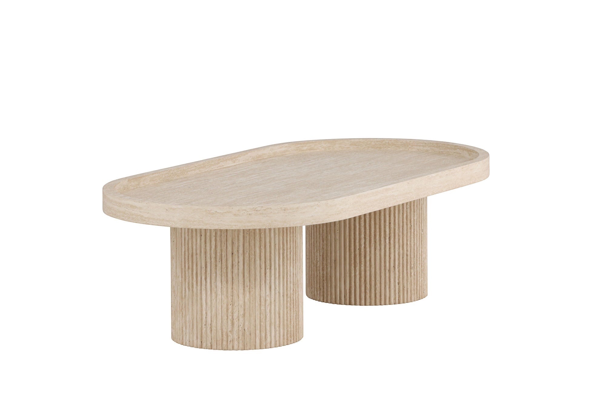 Venture Home Krille Sofa bord 120x60x35 cm - MDF with 3D Paper / Travertinelook