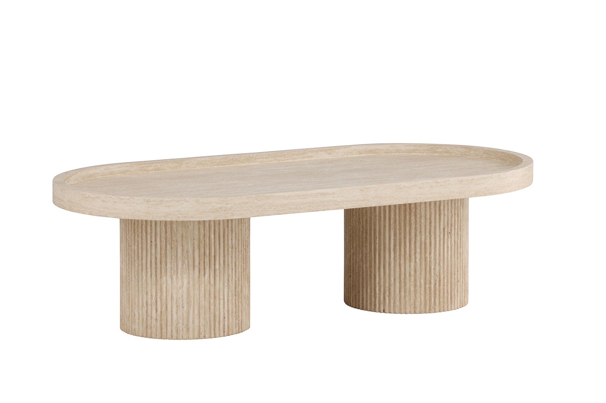 Venture Home Krille Sofa bord 120x60x35 cm - MDF with 3D Paper / Travertinelook