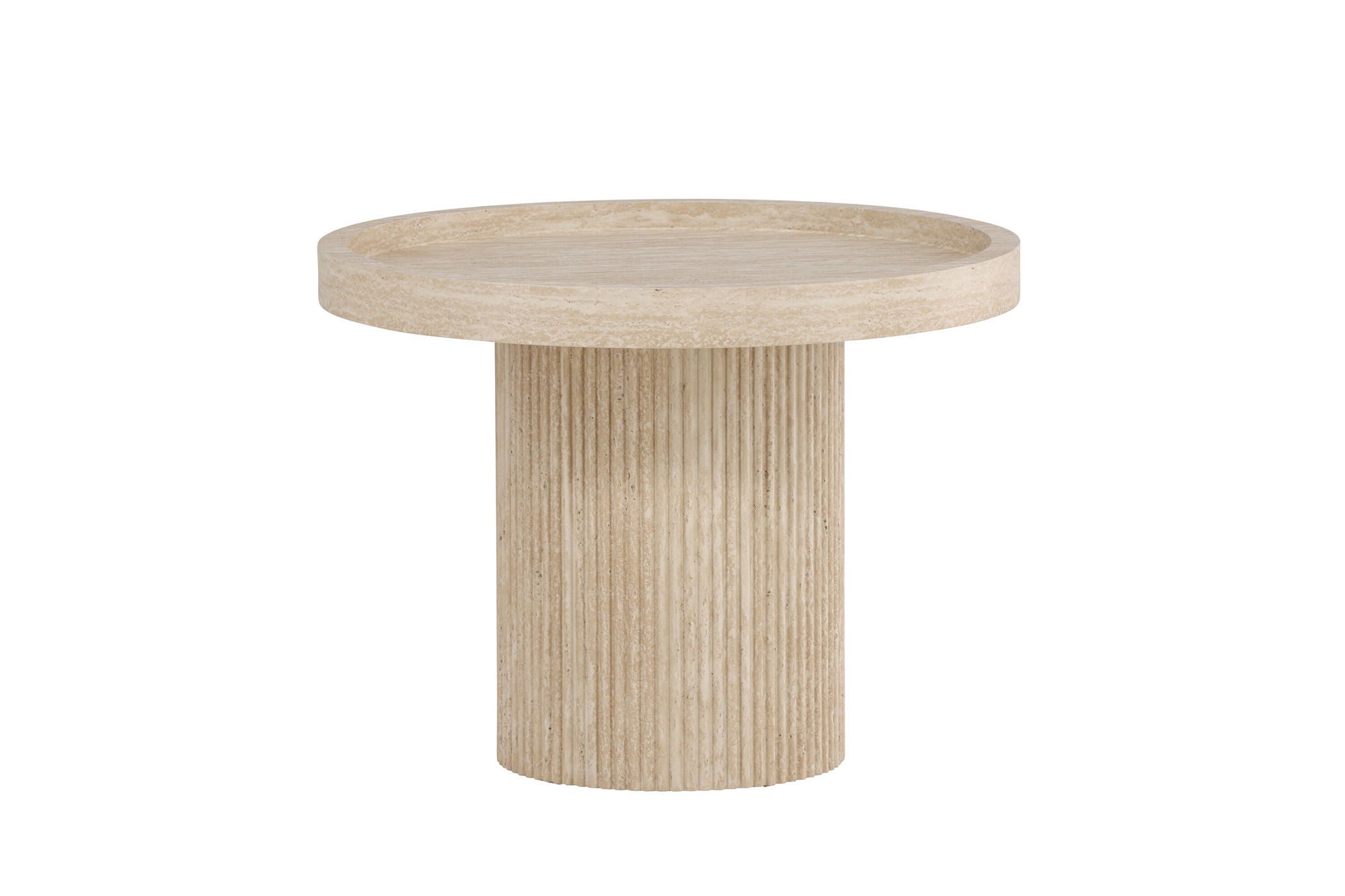 Venture Home Krille Side bord φ60x45 cm - MDF with 3D Paper / Travertinelook