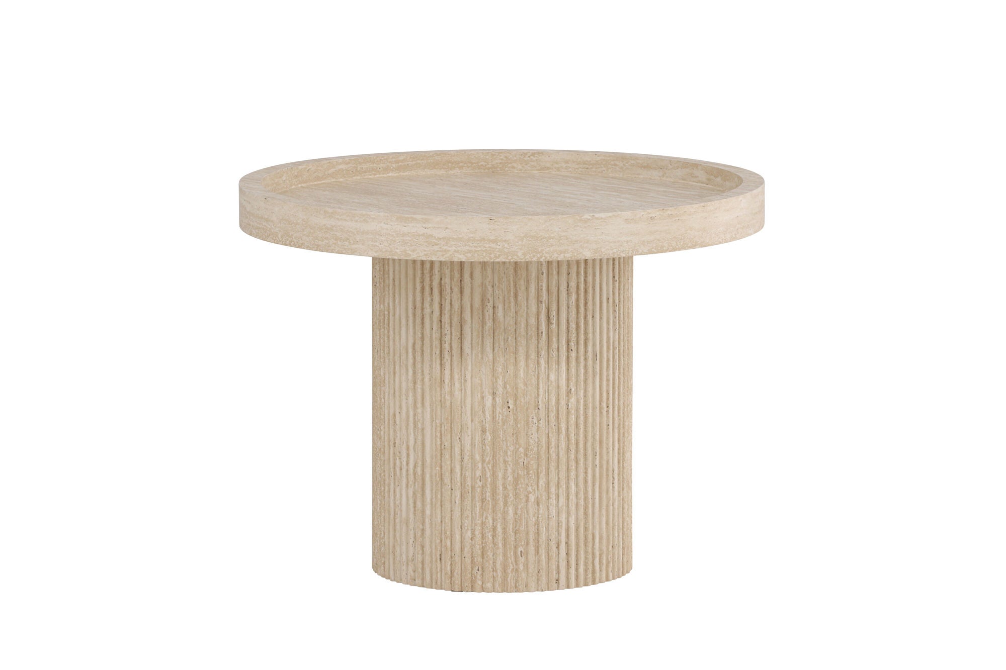 Venture Home Krille Side bord φ60x45 cm - MDF with 3D Paper / Travertinelook