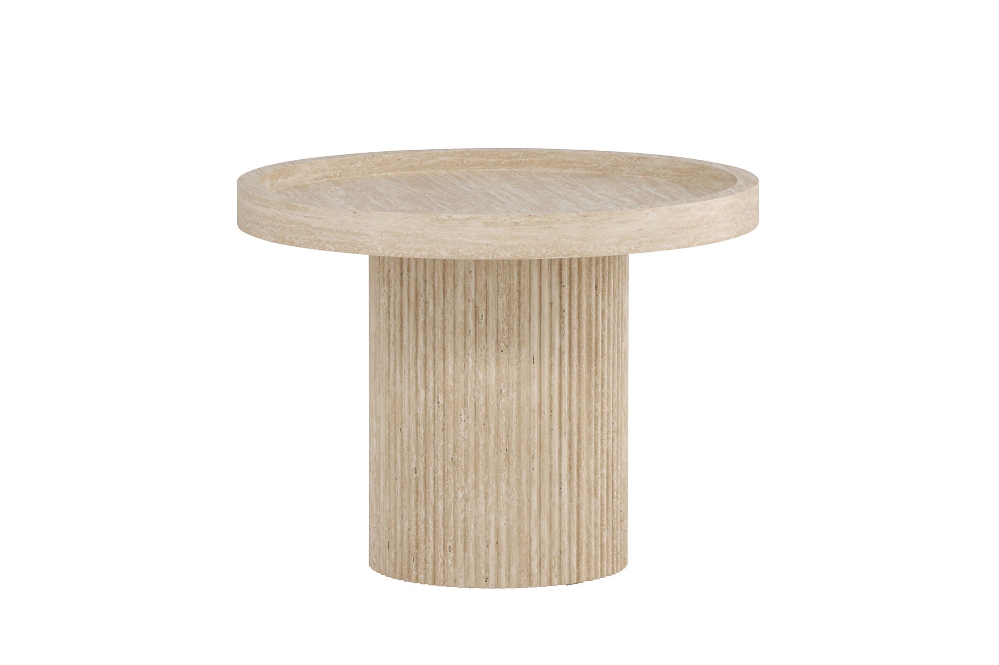 Venture Home Krille Side bord φ60x45 cm - MDF with 3D Paper / Travertinelook
