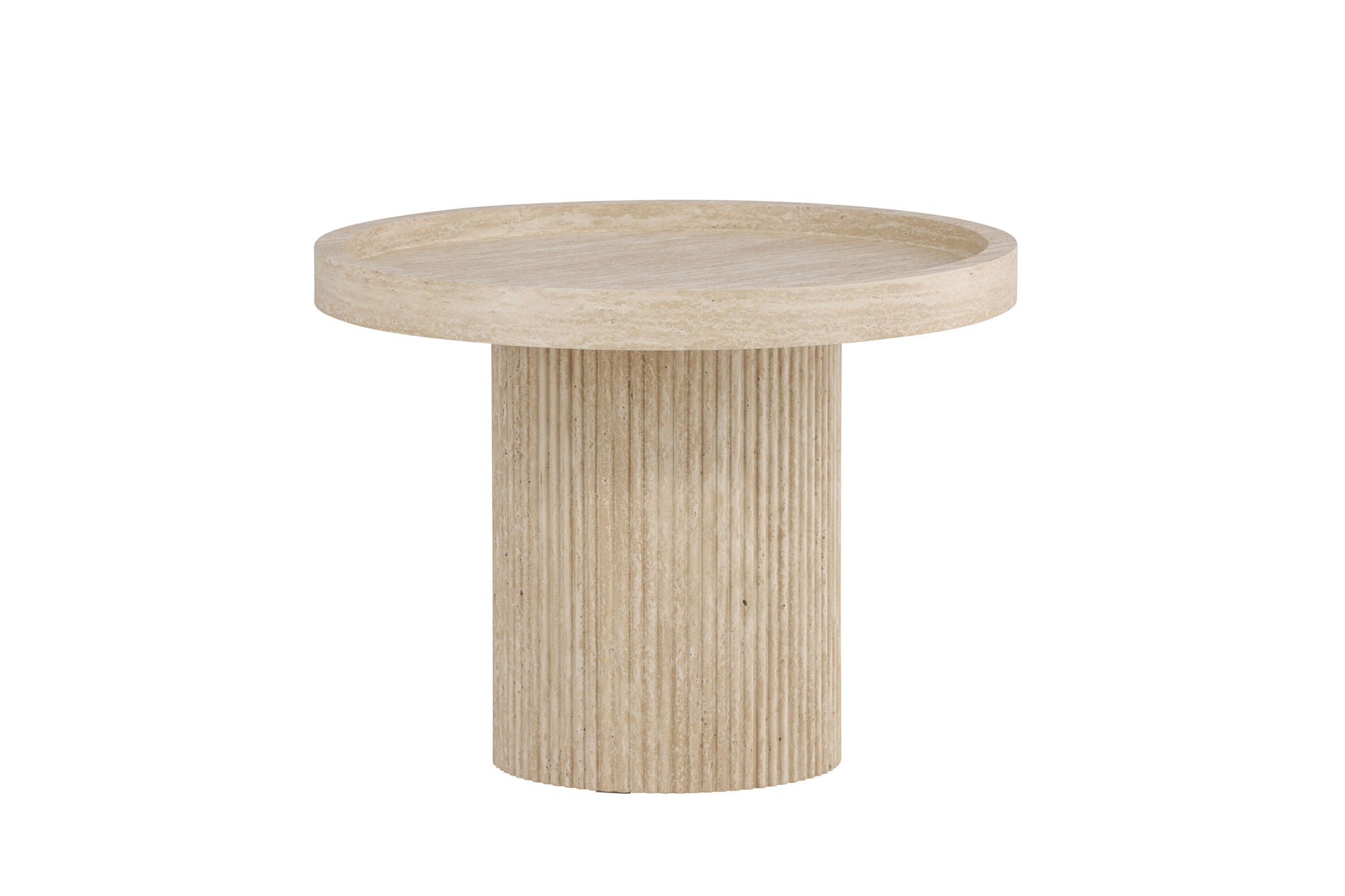 Venture Home Krille Side bord φ60x45 cm - MDF with 3D Paper / Travertinelook