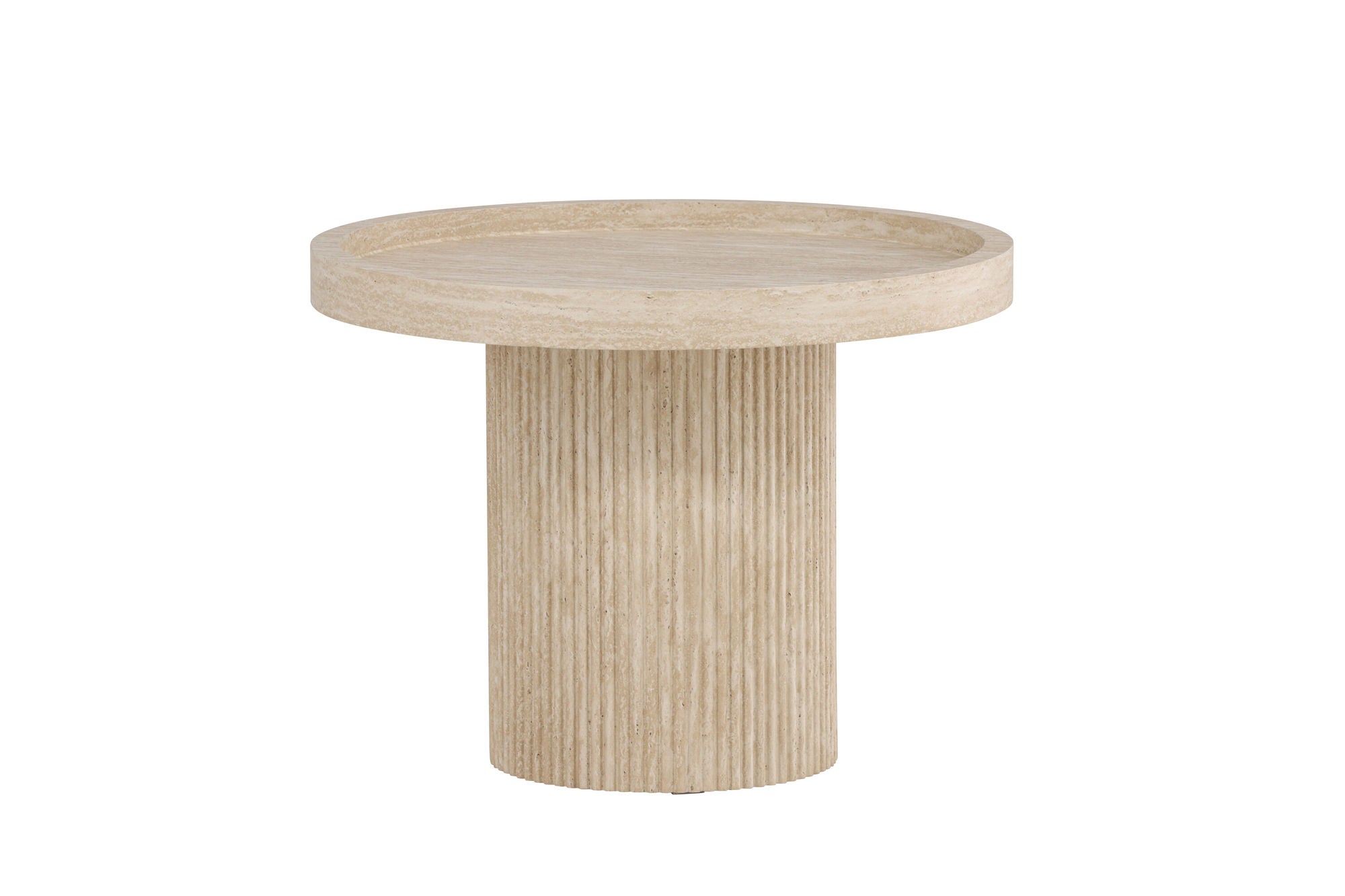 Venture Home Krille Side bord φ60x45 cm - MDF with 3D Paper / Travertinelook