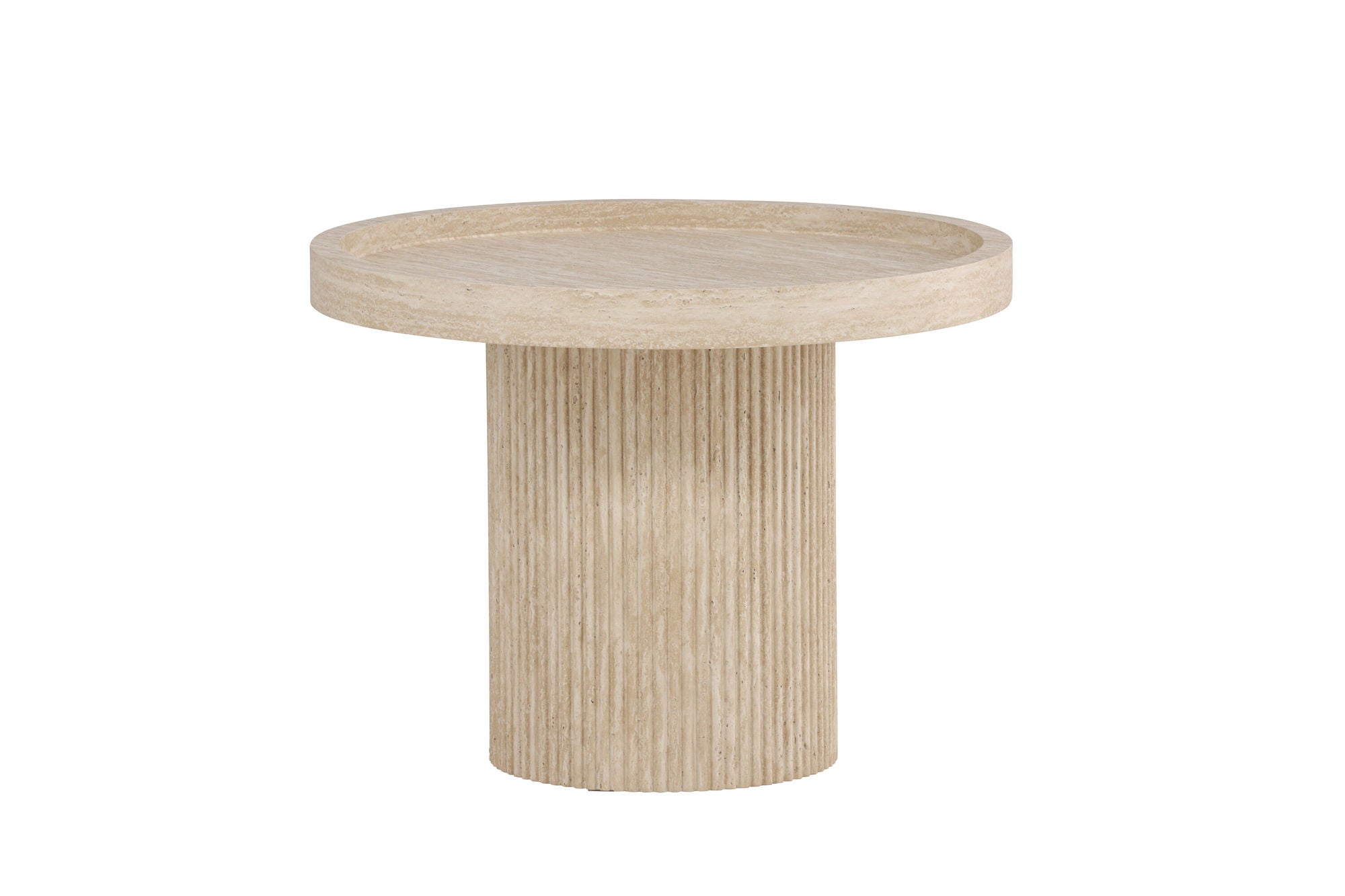 Venture Home Krille Side bord φ60x45 cm - MDF with 3D Paper / Travertinelook