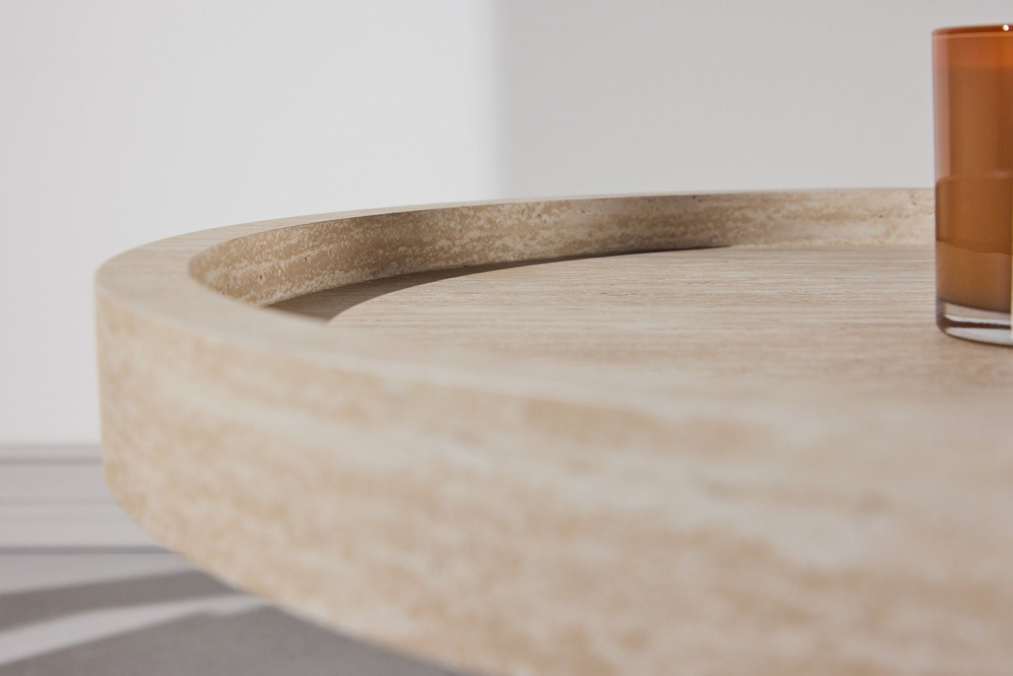 Venture Home Krille Side bord φ60x45 cm - MDF with 3D Paper / Travertinelook