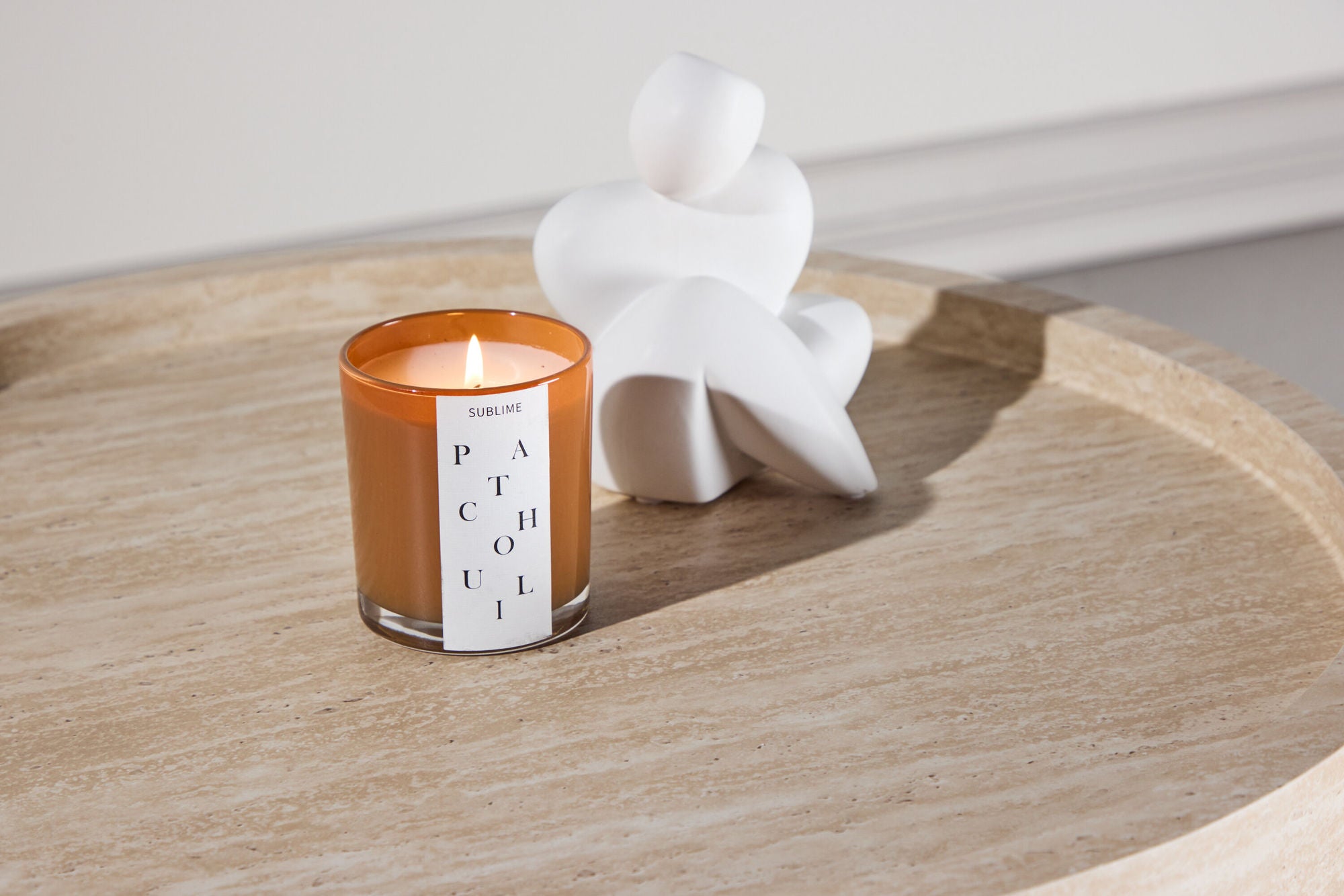 Venture Home Krille Side bord φ60x45 cm - MDF with 3D Paper / Travertinelook