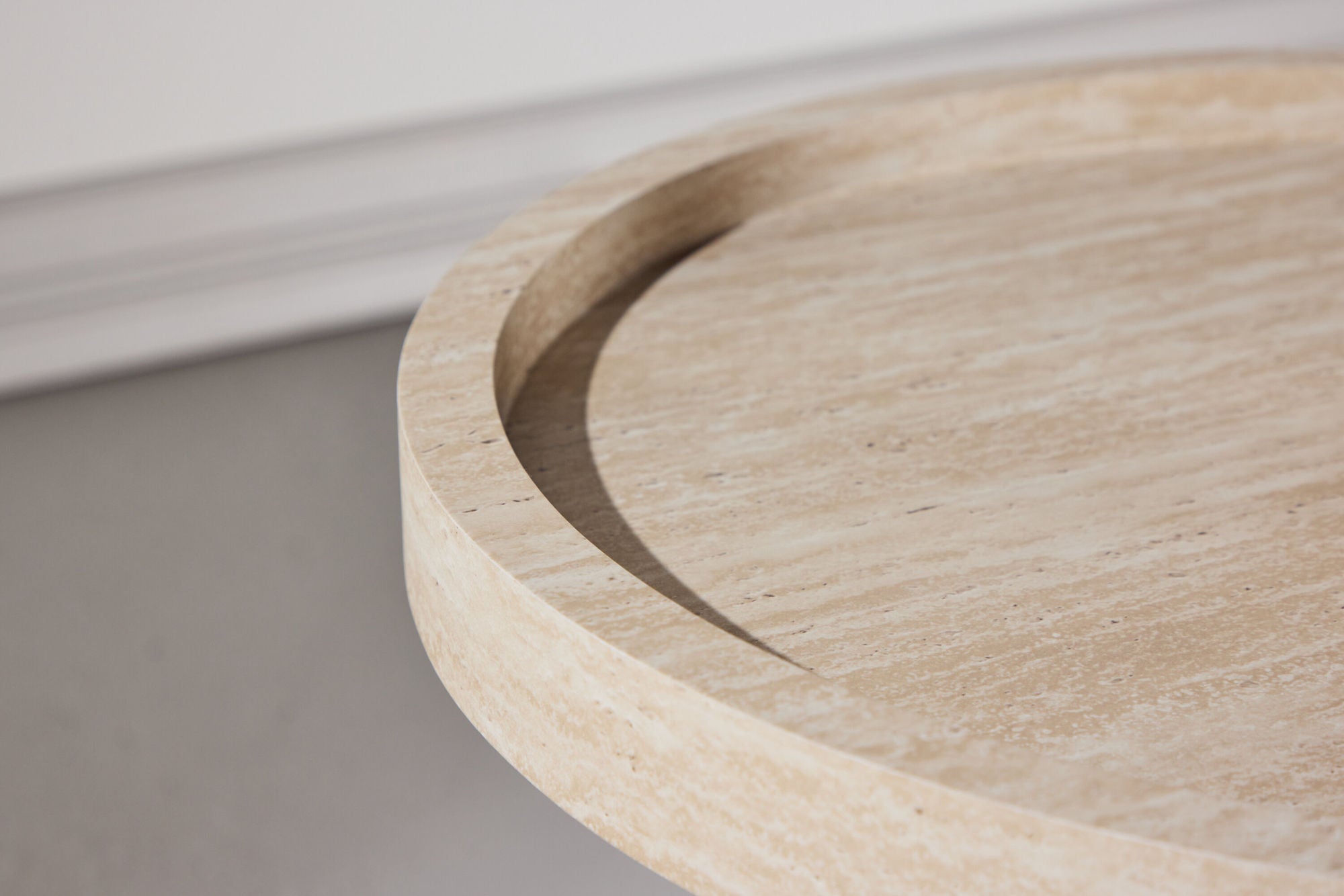 Venture Home Krille Side bord φ60x45 cm - MDF with 3D Paper / Travertinelook