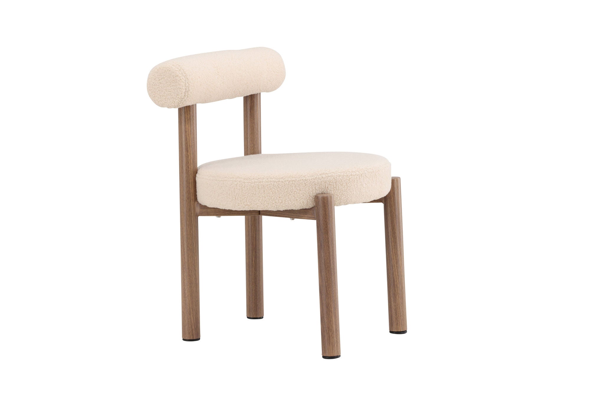 Venture Home Tillo Spisebordsstol 2-Pack - Steel with Woodlook 3D Paper / White Boucle