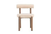 Venture Home Tillo Spisebordsstol 2-Pack - Steel with Woodlook 3D Paper / White Boucle