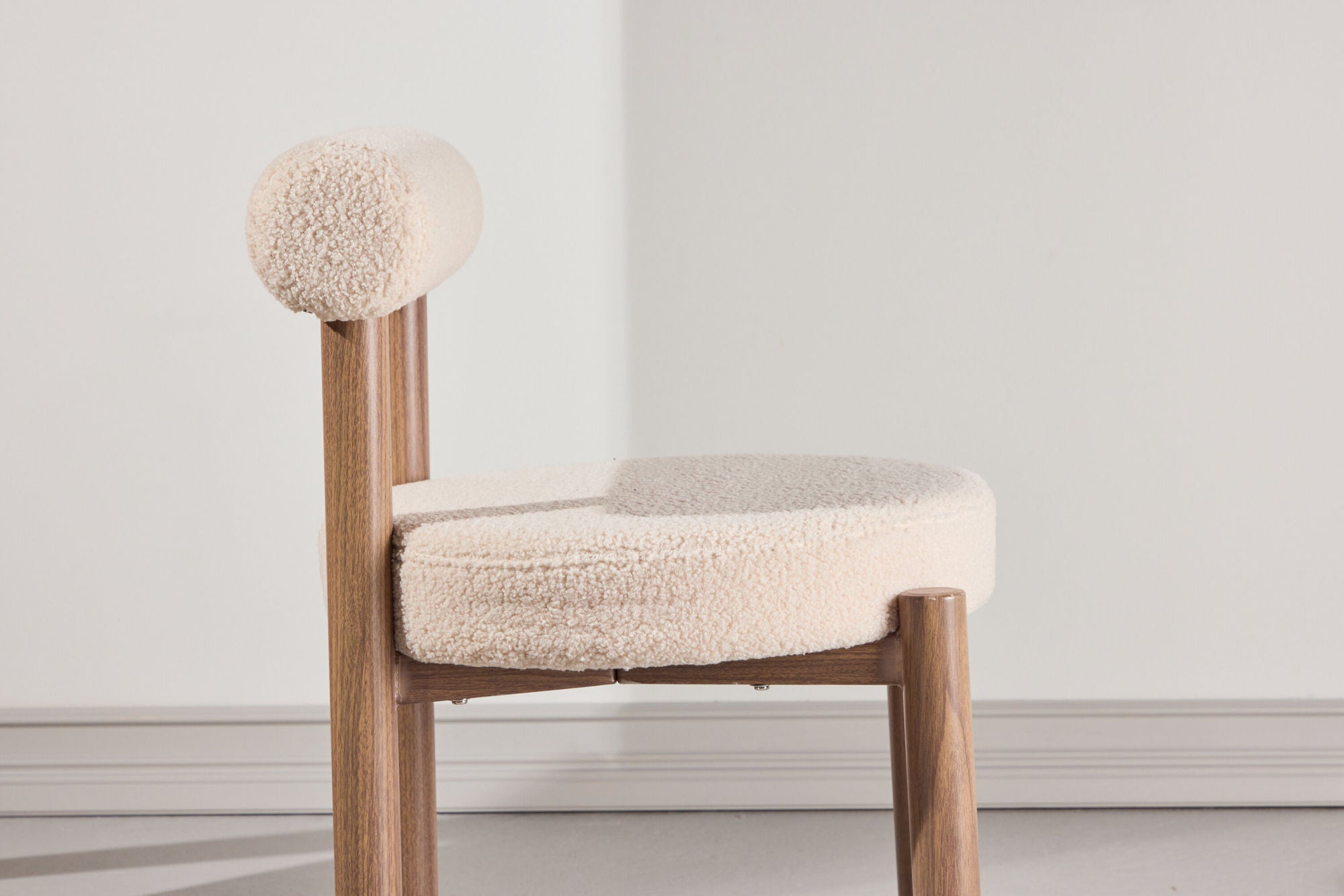 Venture Home Tillo Spisebordsstol 2-Pack - Steel with Woodlook 3D Paper / White Boucle