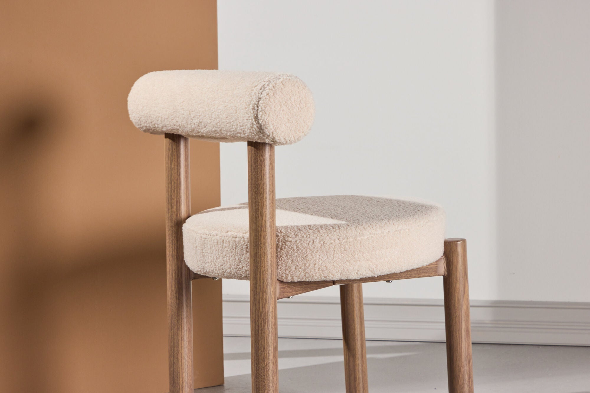 Venture Home Tillo Spisebordsstol 2-Pack - Steel with Woodlook 3D Paper / White Boucle