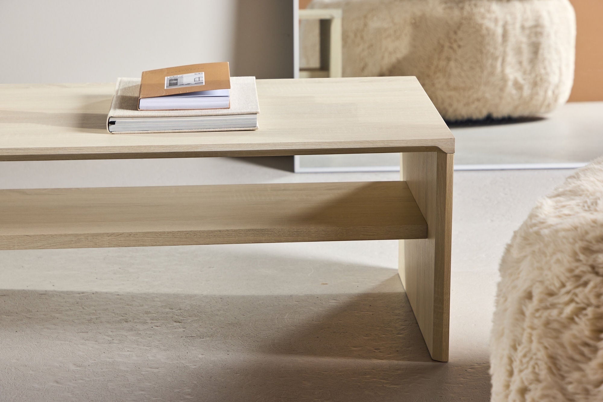 Venture Home Telemarket Sofa bord 110x50x38 cm - MDF with Whitewash 3D-paper