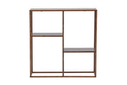 Venture Home Staal reol 80x26x81 cm - Steel Frame Walnut / MDF with Walnut 3D Paper