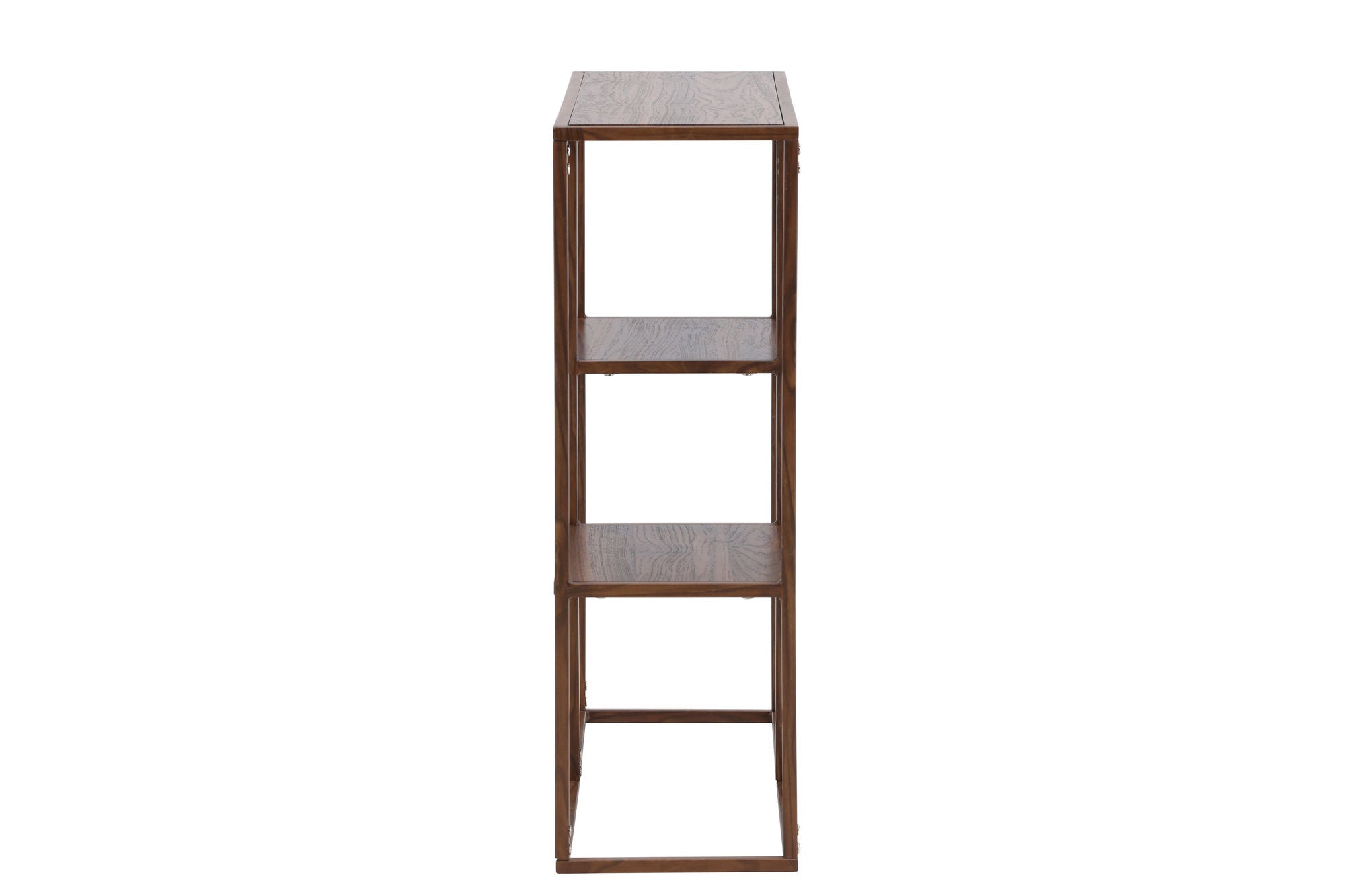 Venture Home Staal reol 80x26x81 cm - Steel Frame Walnut / MDF with Walnut 3D Paper