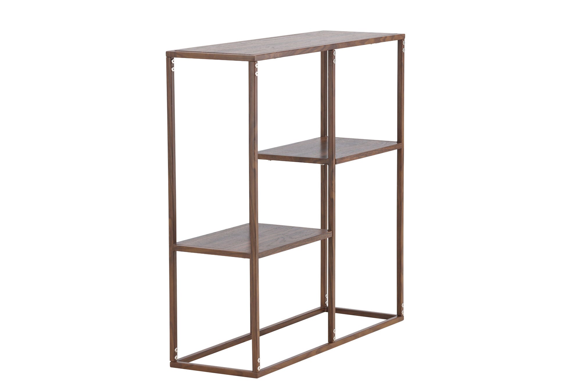 Venture Home Staal reol 80x26x81 cm - Steel Frame Walnut / MDF with Walnut 3D Paper