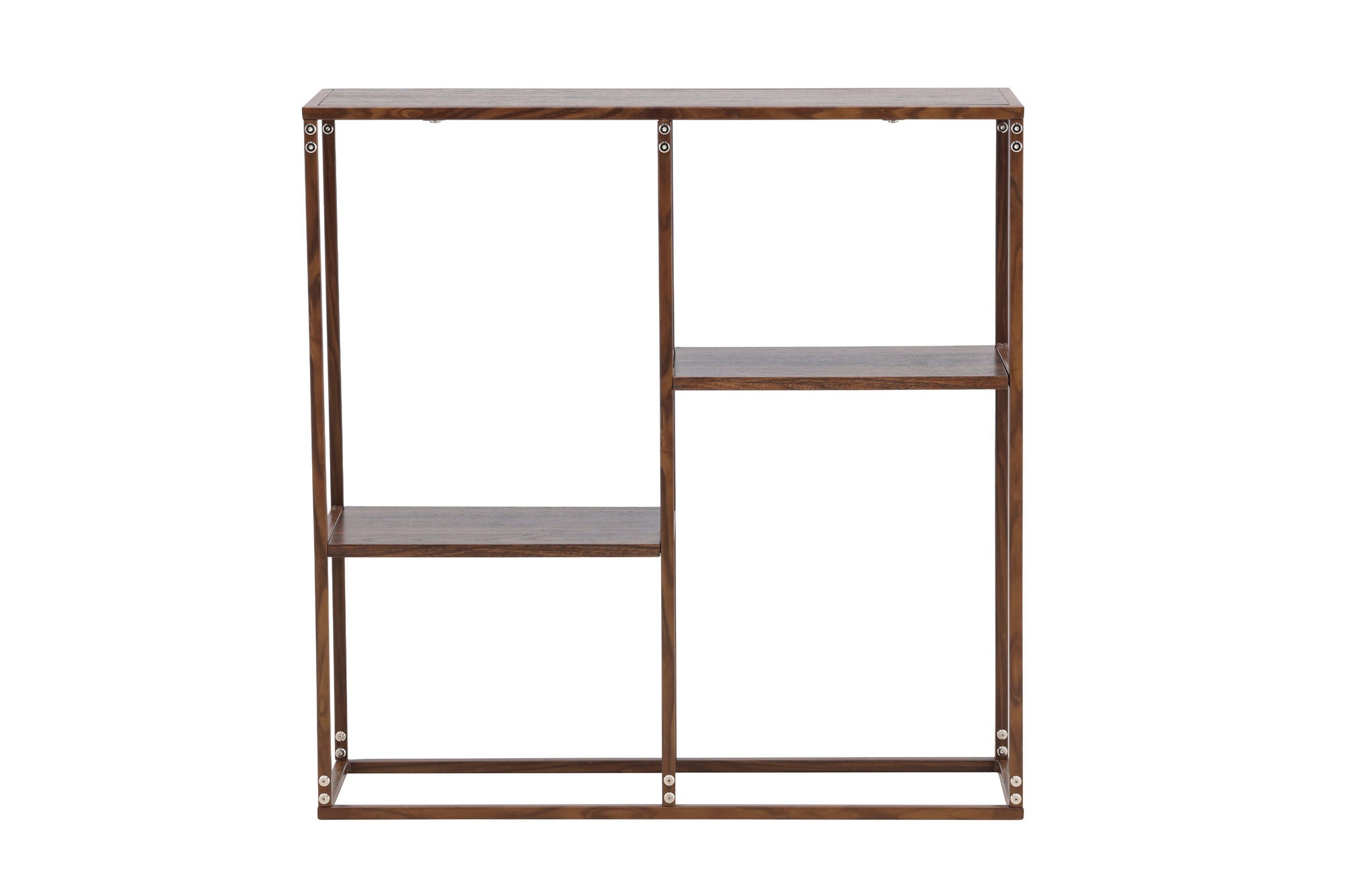 Venture Home Staal reol 80x26x81 cm - Steel Frame Walnut / MDF with Walnut 3D Paper