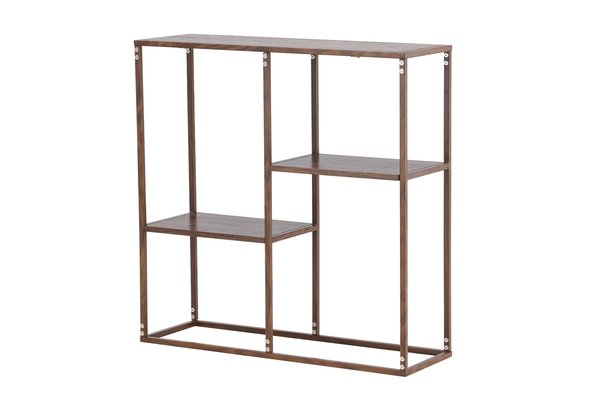 Venture Home Staal reol 80x26x81 cm - Steel Frame Walnut / MDF with Walnut 3D Paper