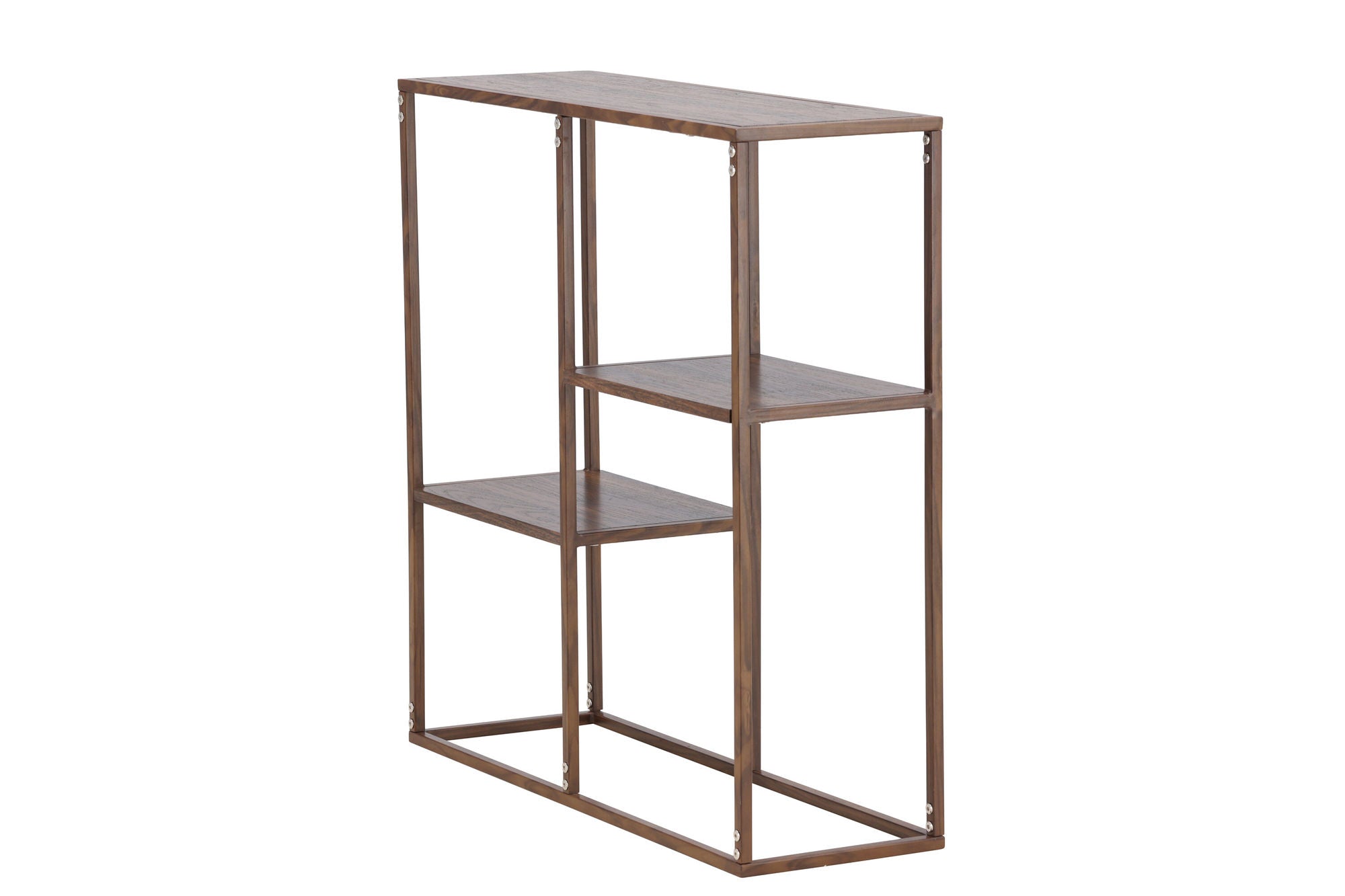 Venture Home Staal reol 80x26x81 cm - Steel Frame Walnut / MDF with Walnut 3D Paper